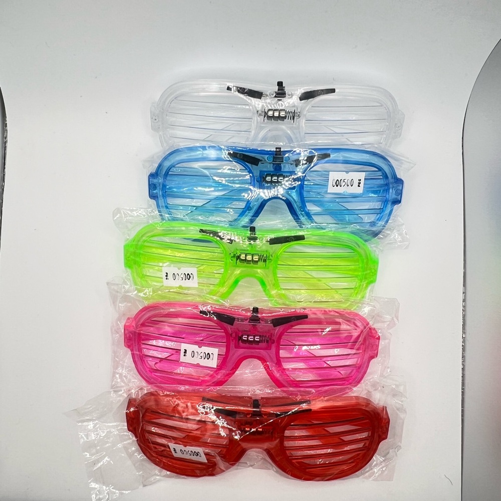 Light Up Shutter Shades Sunglasses and Light Up Party Streamer (One Set)